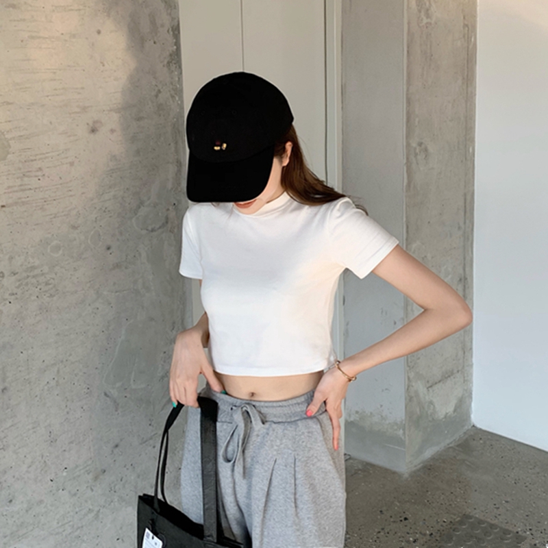 Áo Croptop Ngắn Tay Cổ Tròn Thời Trang Cho Nữ Năm 2020 - VÀNG