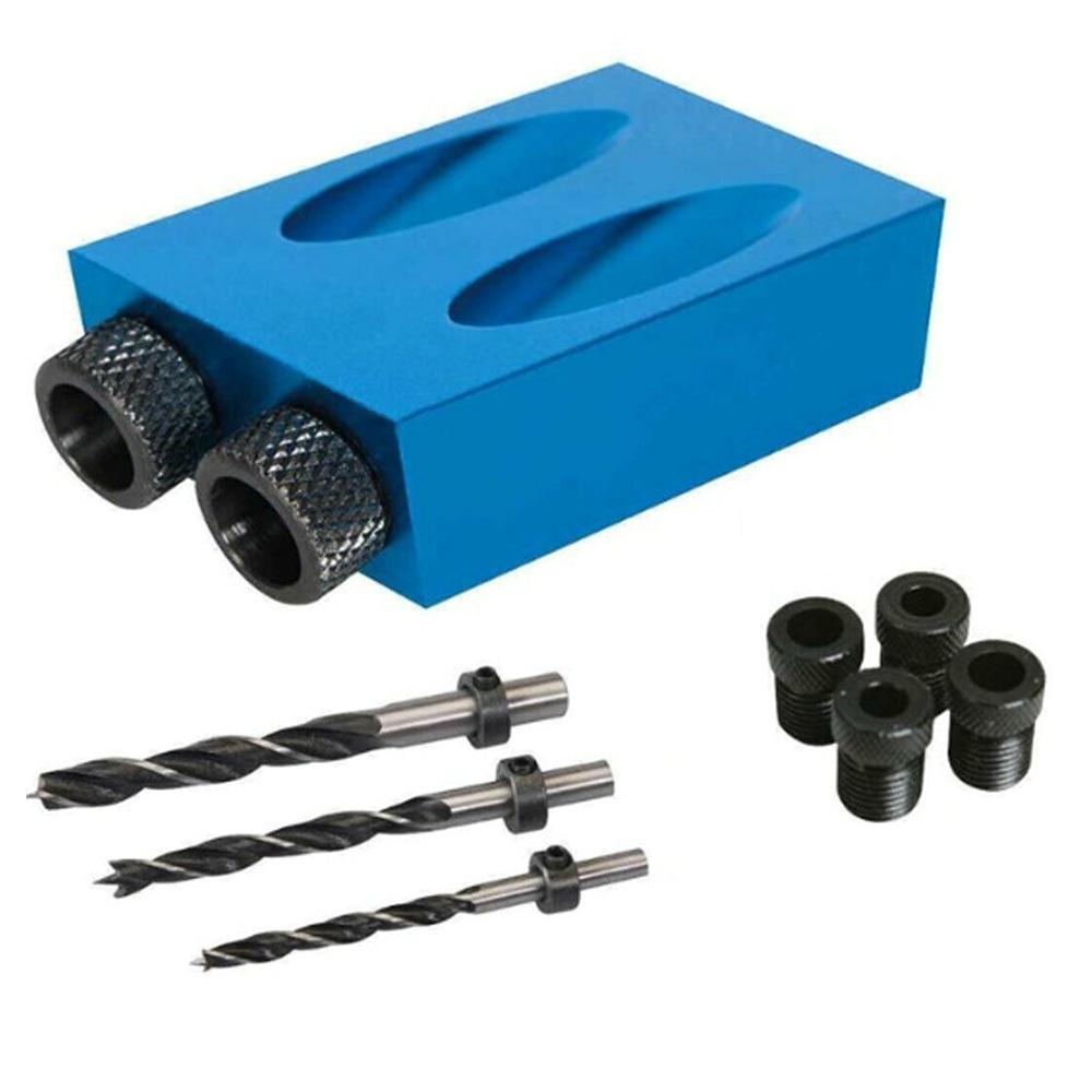 DIY Woodworking Pocket Hole Jig Drill Set Carving Tools Screw Adapter Carpenter