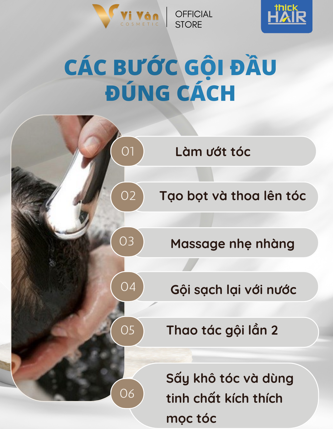 Dầu Gội Đầu Hỗ Trợ Ngăn Ngừa Rụng Tóc, Kích Mọc Tóc THICK HAIR 300ML I Shampoo Dưỡng tóc , Kèm Xả - ( Vi Vân _ Cosmetic )