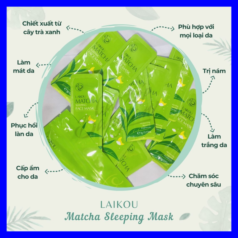 [ Bịch 15 gói ] Mặt nạ ngủ Laikou Matcha Sleeping Face Mask