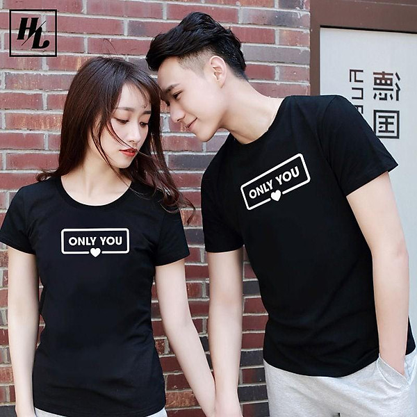 Áo Thun Phản Quang cặp đôi nam nữ Only you bạc, Áo Thun Cotton 75%, Áo From Rộng, Áo Thun Unisex, thời trang đường phố