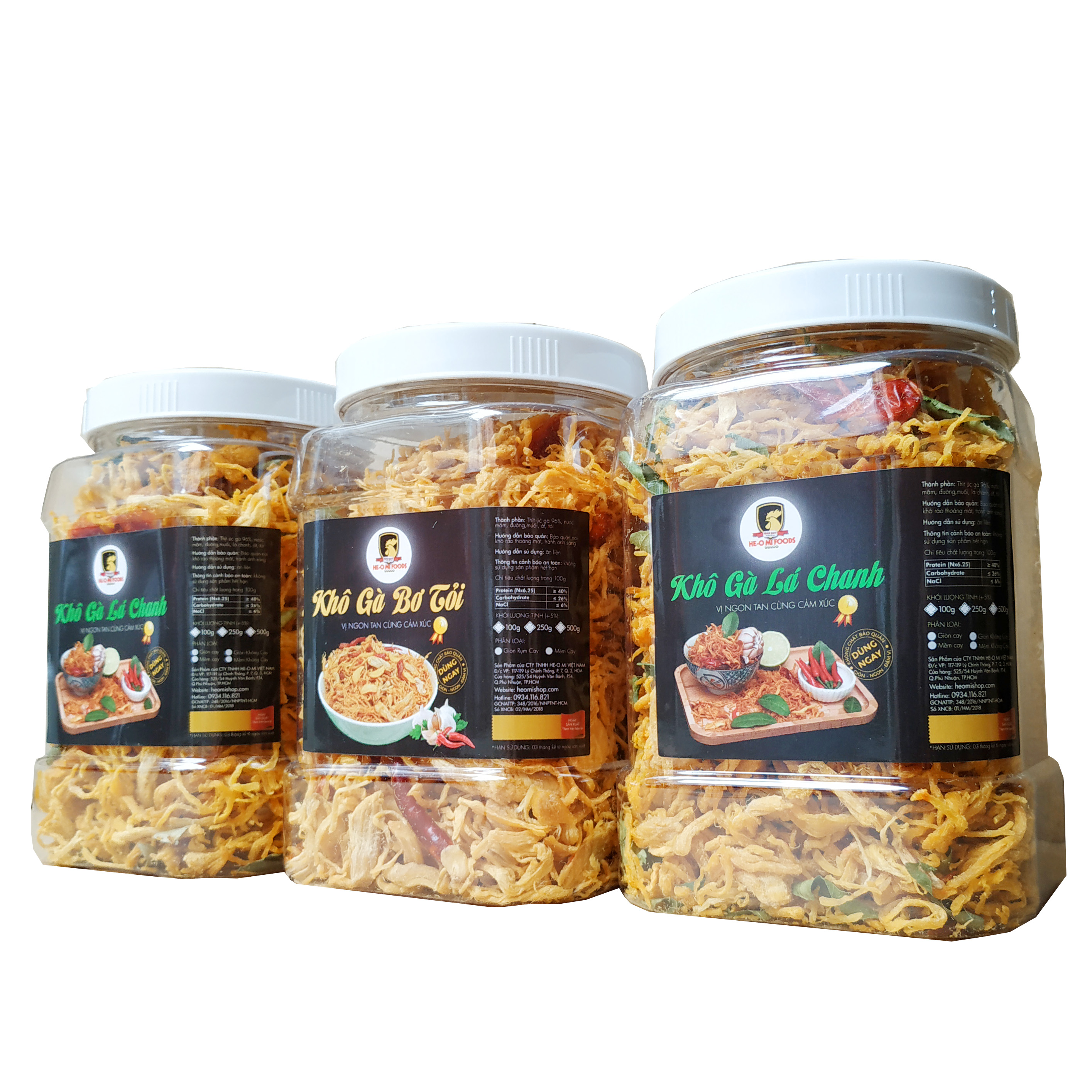 Khô gà bơ tỏi mềm cay Heo Mi 500g