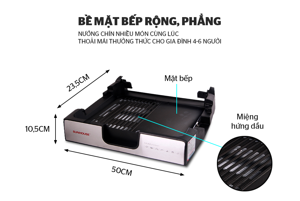 Bếp nướng điện Sunhouse SHD4603 - Hàng chính hãng