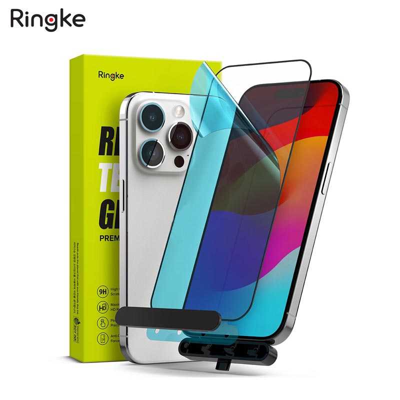 Dán cường lực dành cho iPhone 15 Pro Max/15 Pro/15 Plus/15 RINGKE Tempered Glass - Hàng Chính Hãng