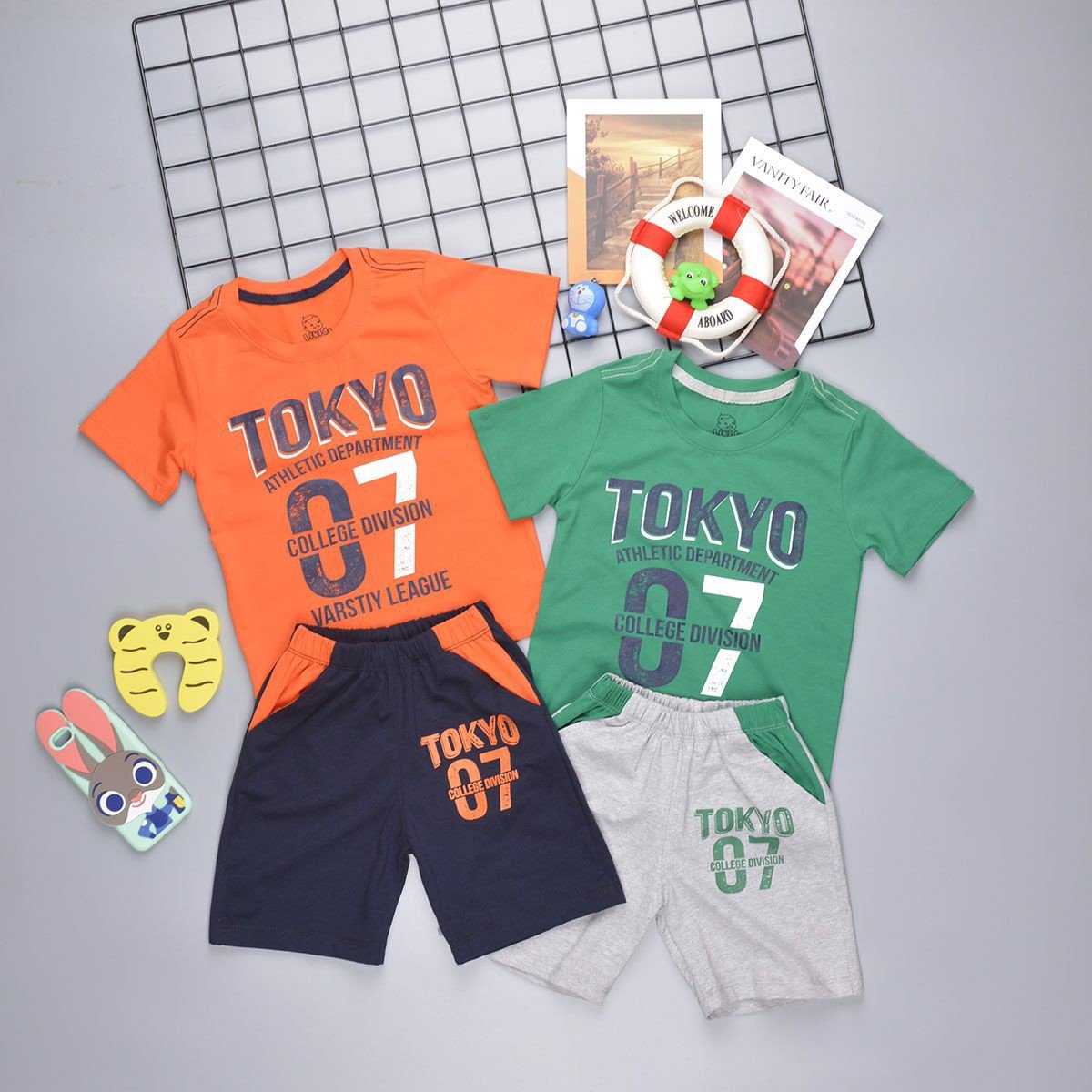 Quàn áo trẻ em TrueKids, Đồ bộ thun có tay bé trai Tokyo