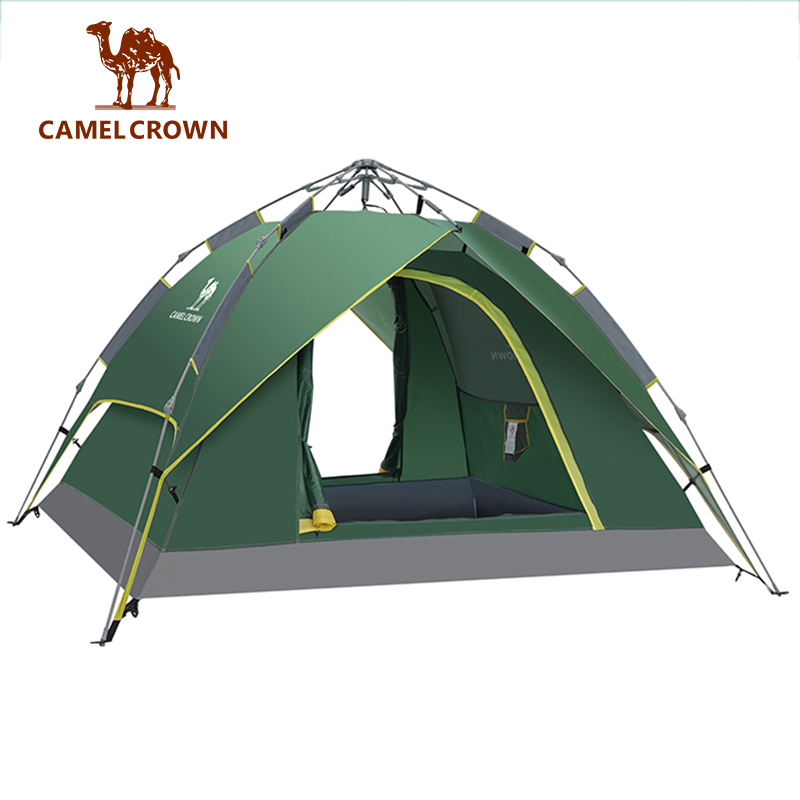 Lều cắm trại ngoài trời CAMEL CROWN Dày Dày Di động Hoàn toàn tự động Cửa sổ bật lên Chống mưa