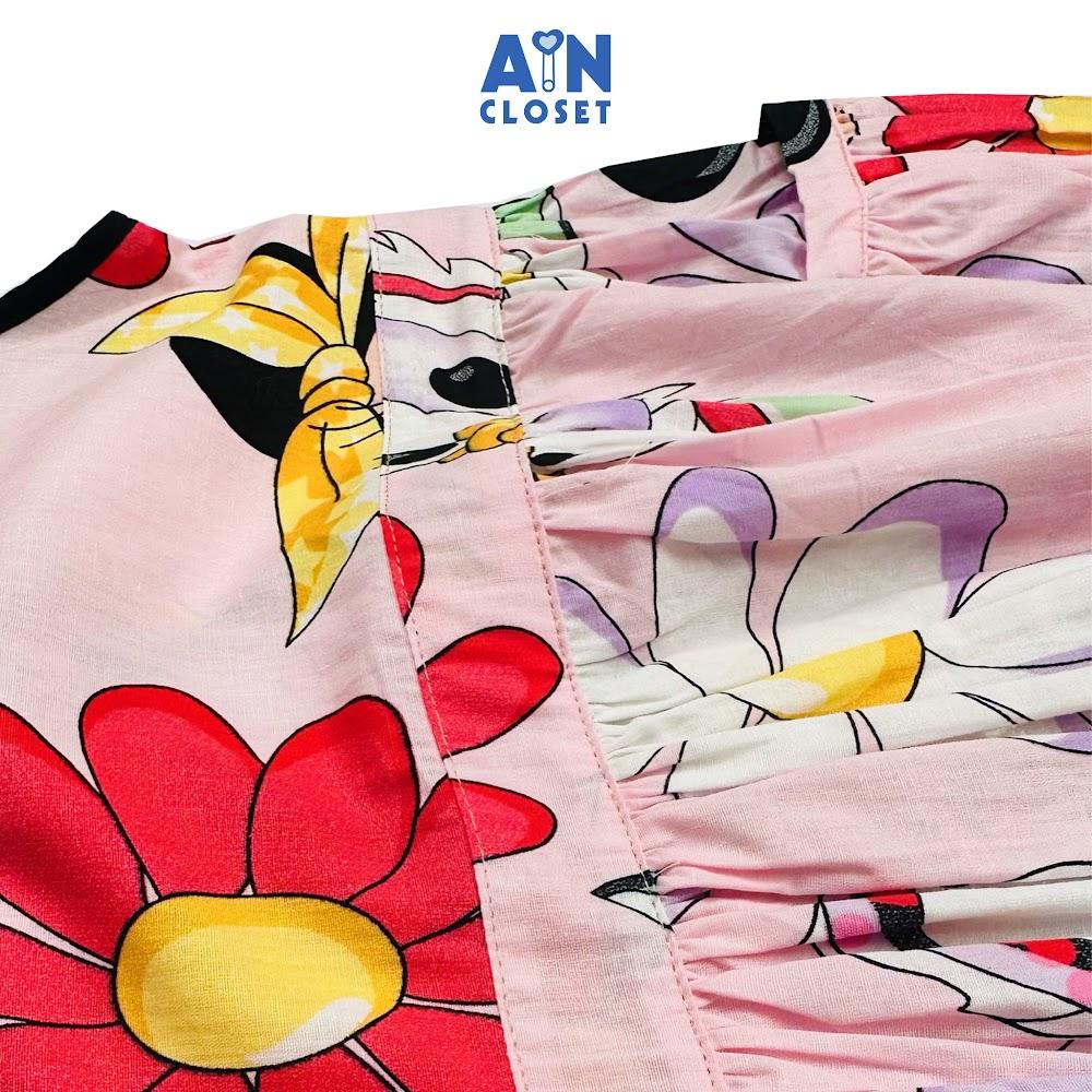 Đầm bé gái họa tiết Chuột Mina hồng cotton - AICDBGA8EKI8 - AIN Closet
