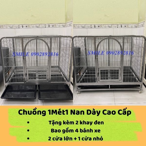 [ẢNH THẬT] Chuồng 1Mét1 Nan Dày Dành Cho Chó Becgie, Chuồng Size Đại Cao Cấp