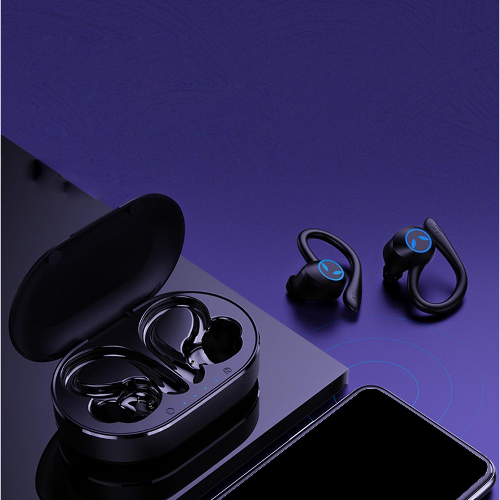 Bluetooth Earhook Earbuds with Charging Case Waterproof Noise Cancelling 500mAh Sports Earphones Headphones Headsets for Gaming Business Gym