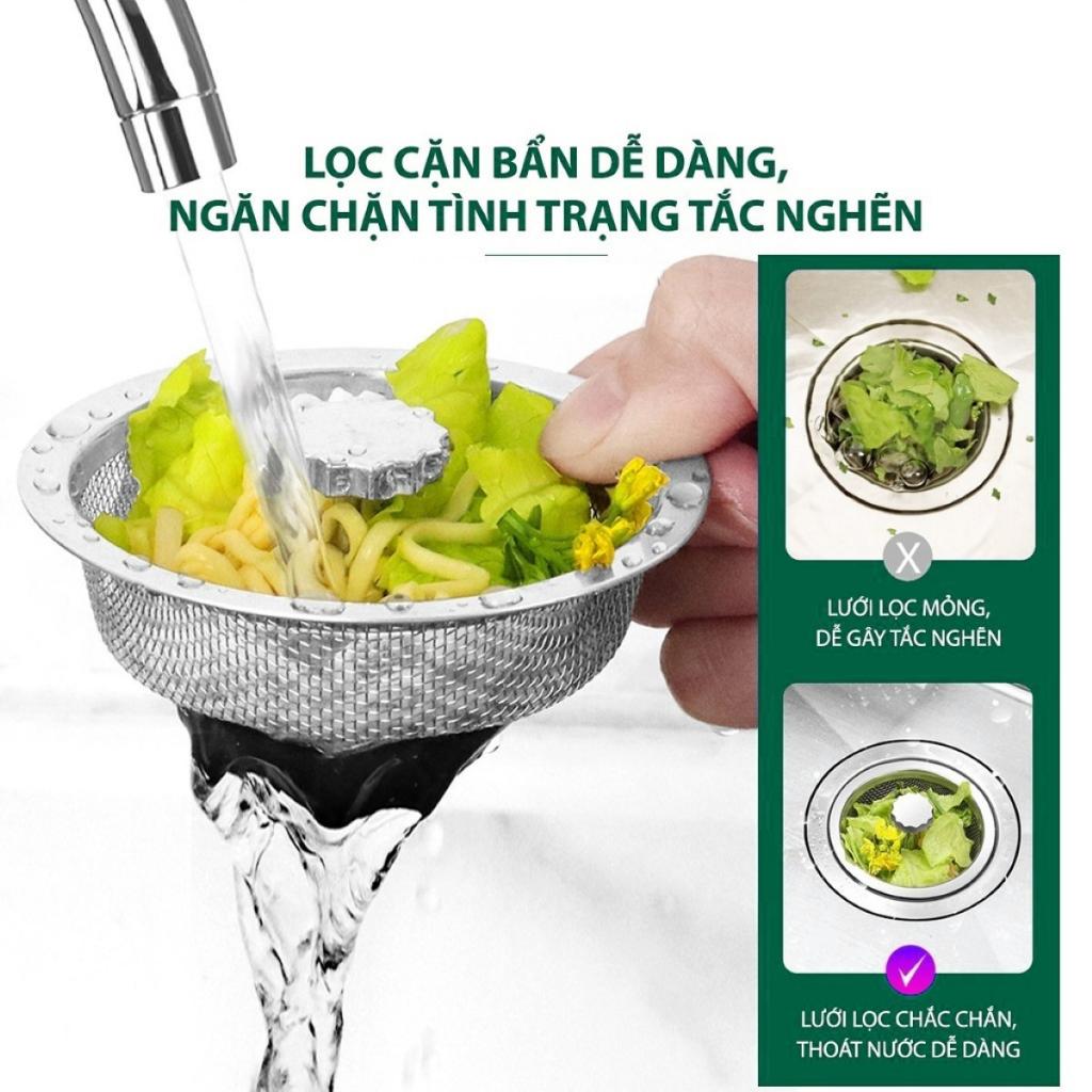 Giỏ lưới lọc rác bồn rửa bát, lưới lọc rác bằng thép không gỉ, nắp chặn thức ăn bồn rửa chén chống tắc nghẽn