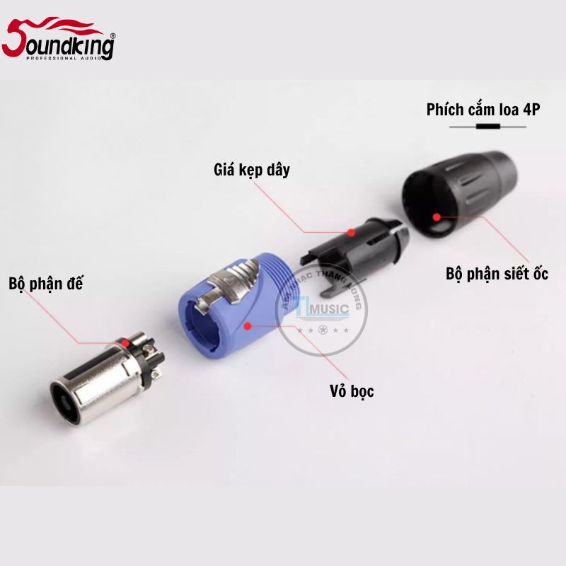 Soundking CSM001 - Giắc Cắm Loa 4 Chân Jack Đầu Nối Dây Loa, Đầu Nối Ohm Của Bộ Khuếch Đại, Phích Cắm 4P-Hàng Chính Hãng