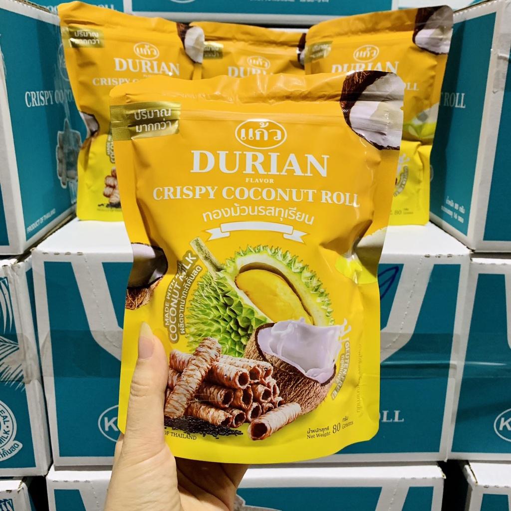 Bánh Cuộn Dừa Nhập Khẩu Thái Lan Vị Sầu Riêng Túi Zip