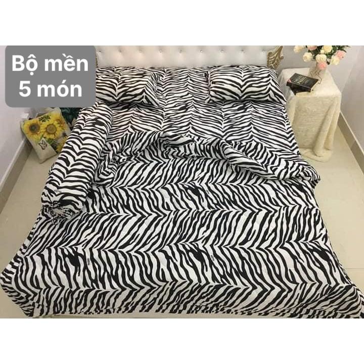 Bộ drap KÈM MỀN thun lạnh Hàn Quốc 5 món