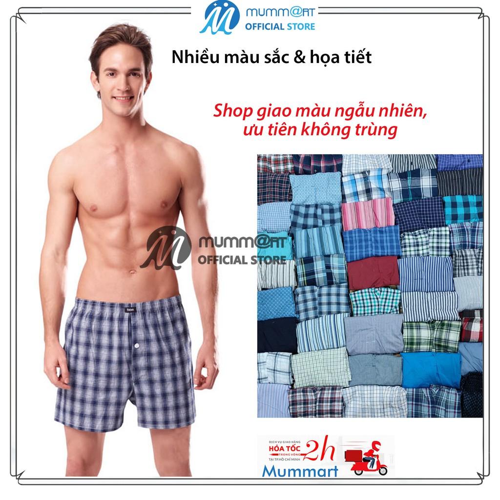 Quần đùi nam mặc nhà vải mát, sọc caro, trơn nhiều màu, có bigsize