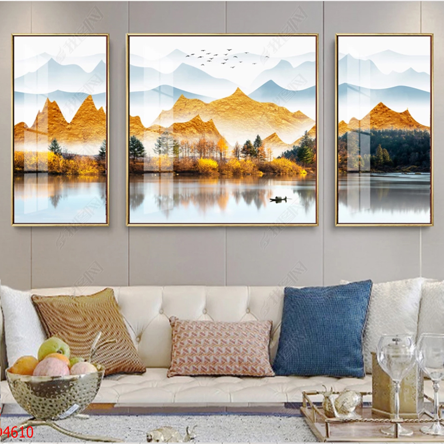 Tranh Canvas Treo Tường Hiện Đại _ Tranh Bộ 3 Phong Cảnh Mùa Thu