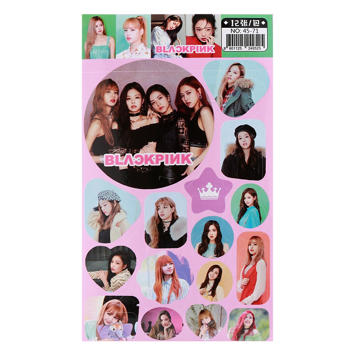 Set 12 tấm hình dán BlackPink dễ thương