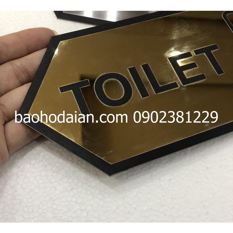 Bảng chỉ dẫn nhà vệ sinh, toilet, wc inox in uv 10 x 25cm