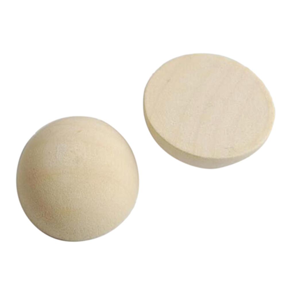 2x100Pcs Half Ball Natural Unfinished Wood for Jewelry Making DIY Craft 15mm