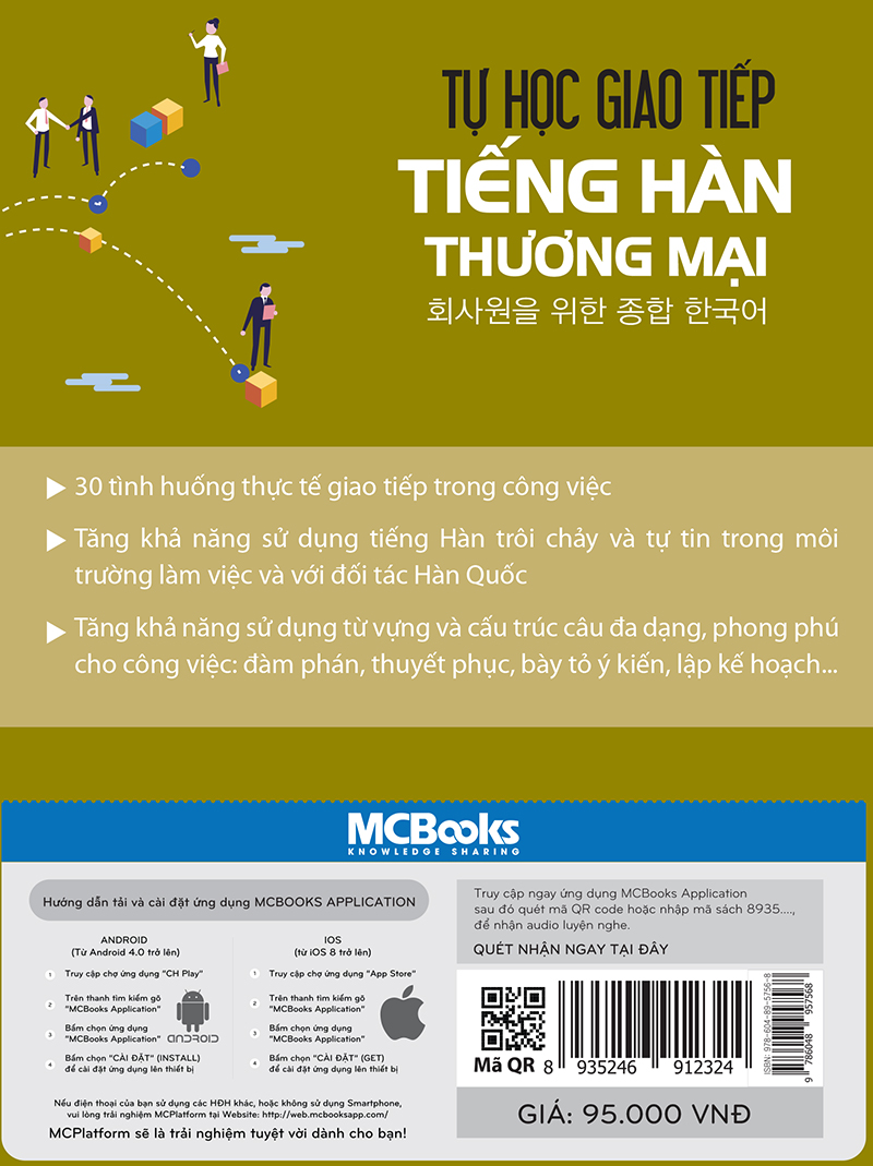 Tự Học Giao Tiếp Tiếng Hàn Thương Mại (Học Kèm App: MCBooks Application) (Tặng Kèm Bút Hoạt Hình Cực Đẹp)