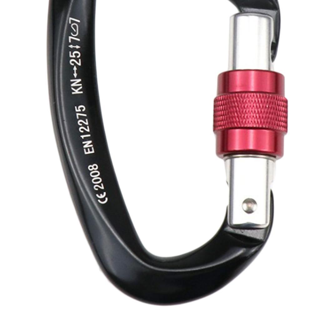 Aviation Aluminum Hammock Safety Carabiner D Type Keychain Buckle