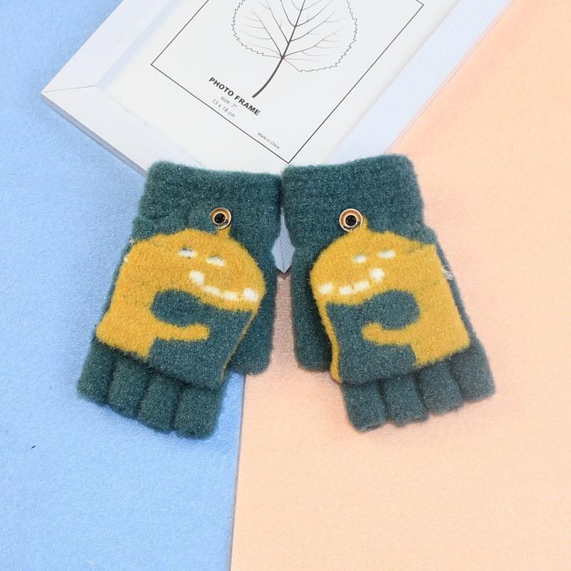 3 cặp khủng long trẻ em Găng tay nửa -Finger Dải tay không ngón tay với vạt