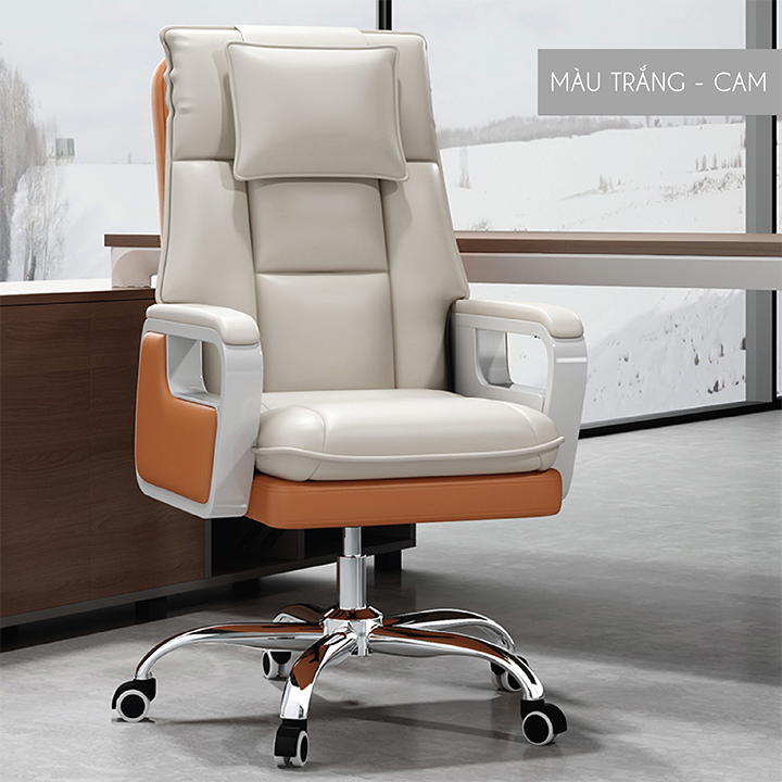 Ghế Boss Phong Cách Sang Trọng, Bọc Da PU Cao Cấp Có Âm Thanh Anh Sáng, Ghế Xoay Văn Phòng 360 Độ