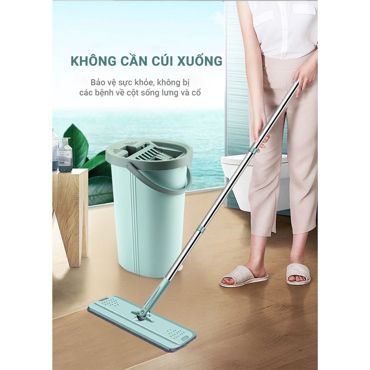 Cây lau nhà tự vắt thông minh xoay 360 độ đa năng lau kính trần nhà