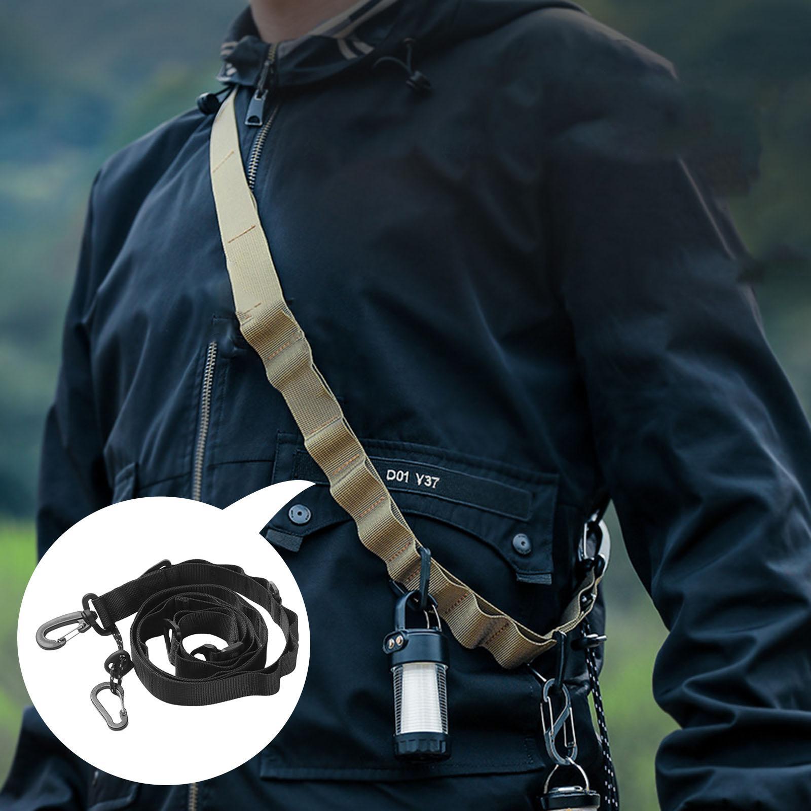 Outdoor Hanging Rope Storage Strap Daisy Chain Rope Camping Lanyard Hanger Black
