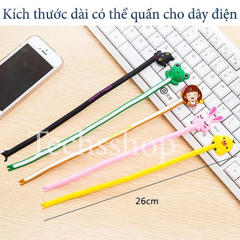 Dây quấn dây tai nghe, dây sạc xoắn hình thú - Dụng cụ kẹp dây điện