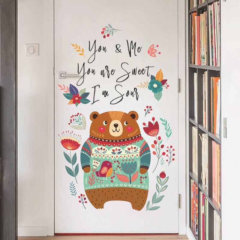 Decal dán tường Gấu to cho bé