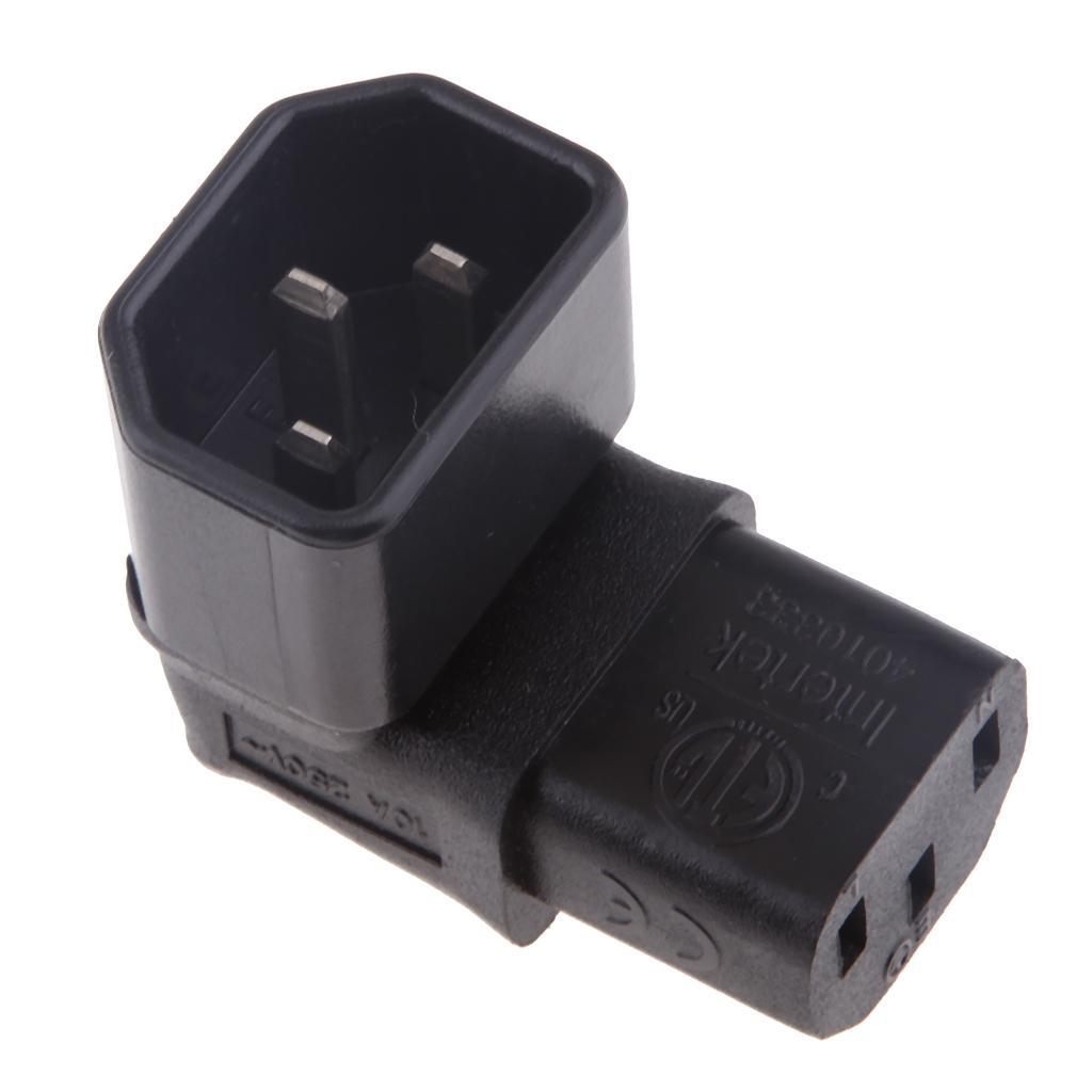 C14 to C13 Connector IEC 320 Male to Female Power Adapter Converters Angled