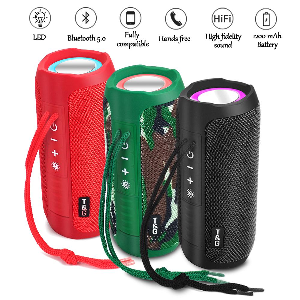 Loa không dây loa tg227 bluetooth đã dẫn 1200mah không thấm nước bass bass bass boombox aux usb mini máy nghe nhạc loa màu