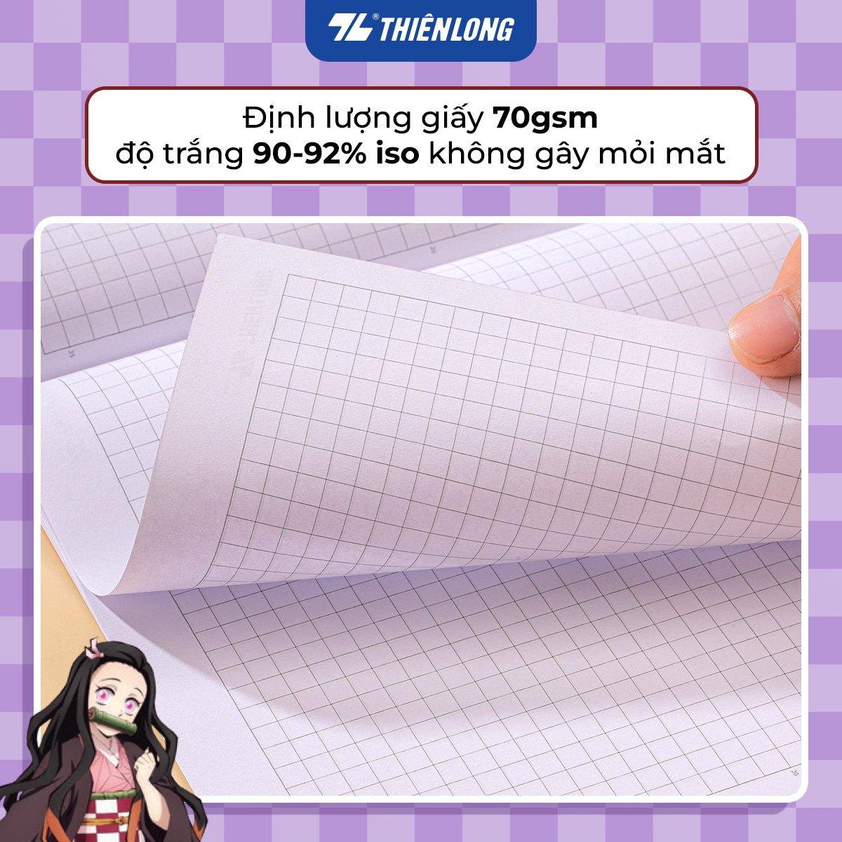 Combo 5/10 Tập vở Thiên Long 80/120 trang kẻ caro 6mm 70gsm - dành cho học sinh, sinh viên - Phiên bản Demon Slayer