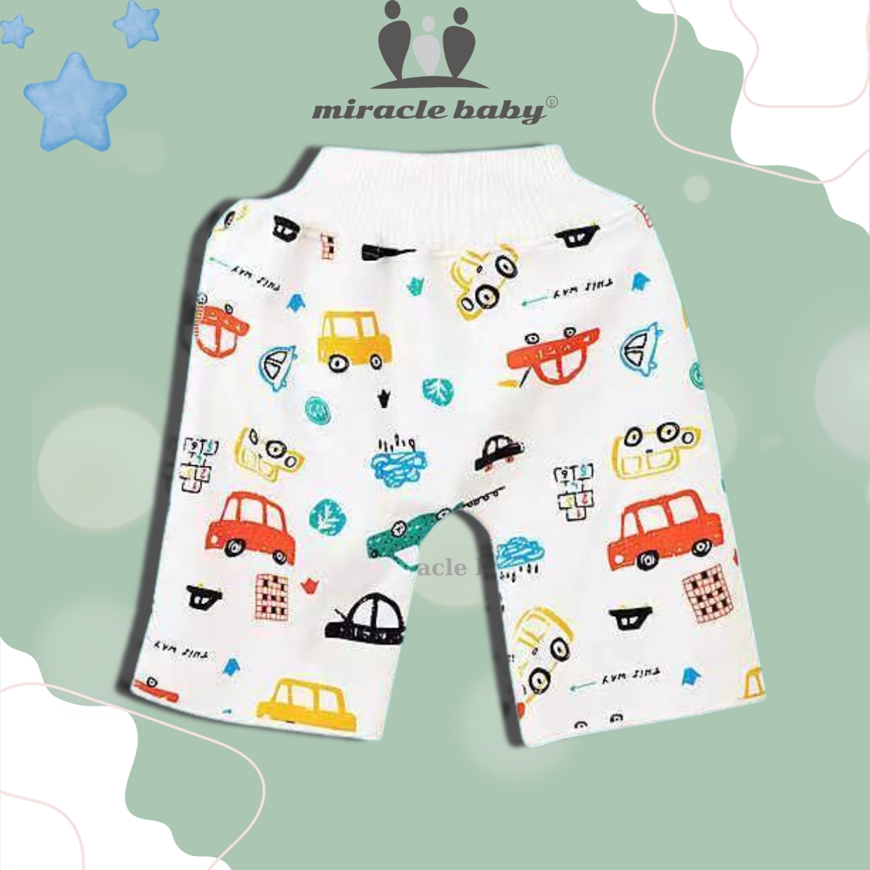 Quần bỏ tả Miraclebaby tập đi vệ sinh bằng vải dành cho bé thấm hút nước tốt, chống tràn AUPP phu hợp với bé từ 6-12 tháng