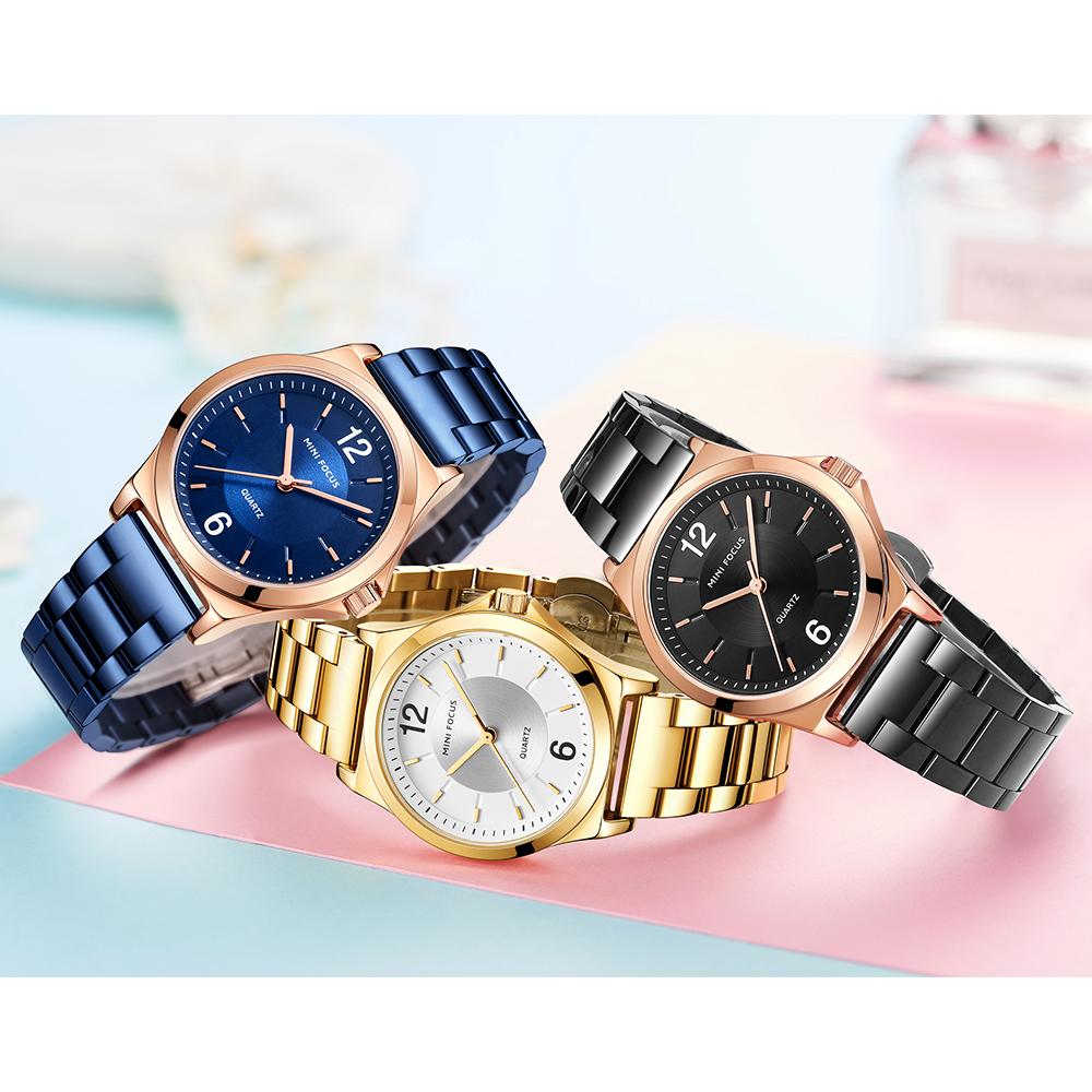 Đồng hồ thời trang dành cho nữ với dây đeo bằng thép chắc chắn MINI FOCUS Women Quartz chống thấm nước 3ATM