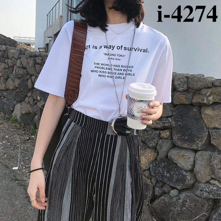 Áo Thun Nữ In Chữ Đơn Giản - I4274