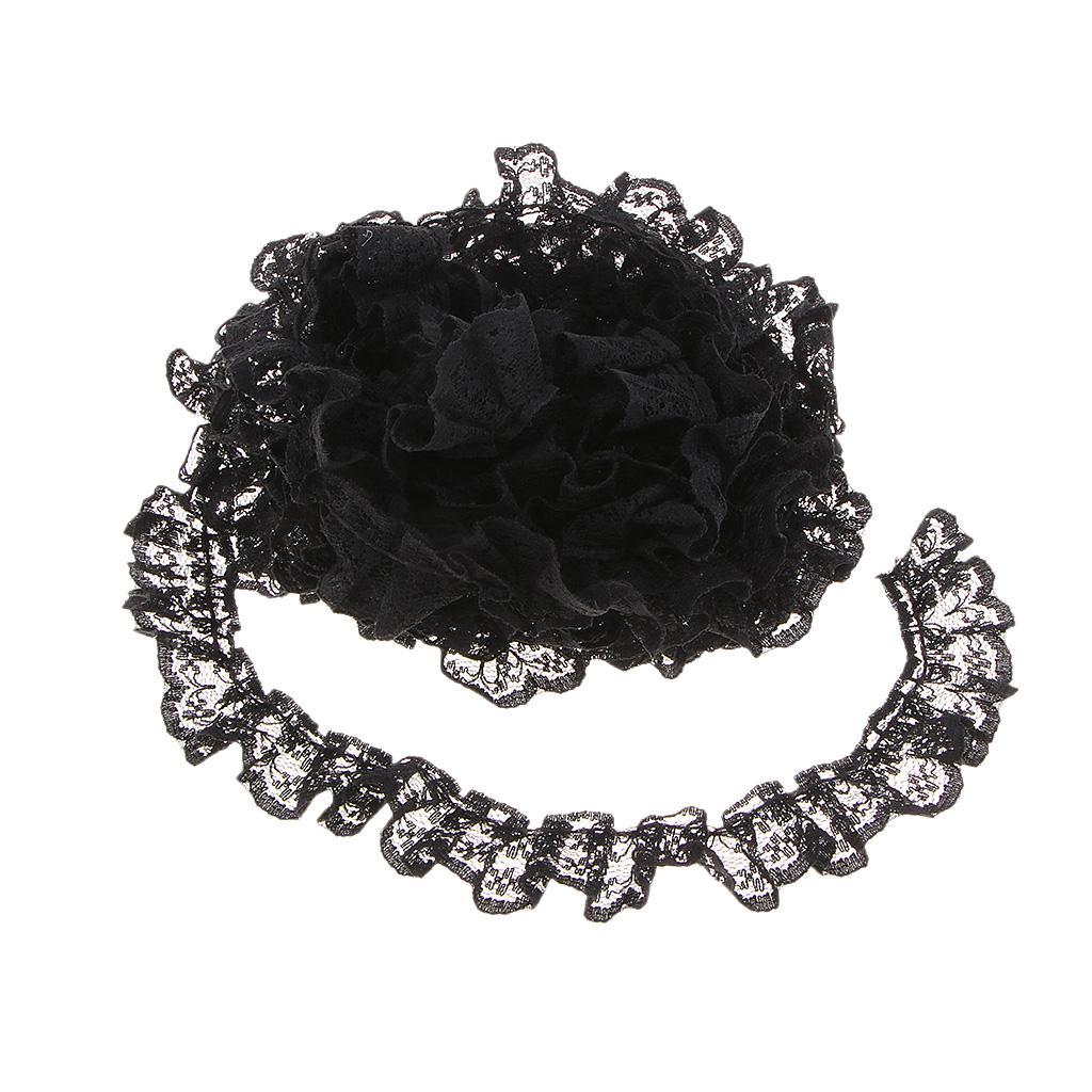 2 Pieces Various Colors Ribbon Floral Elastic Lace Trim Handcraft