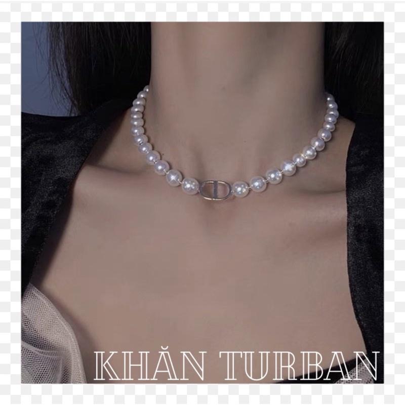 Vòng cổ chuỗi hạt chữ CD - Choker phong cách hàn quốc