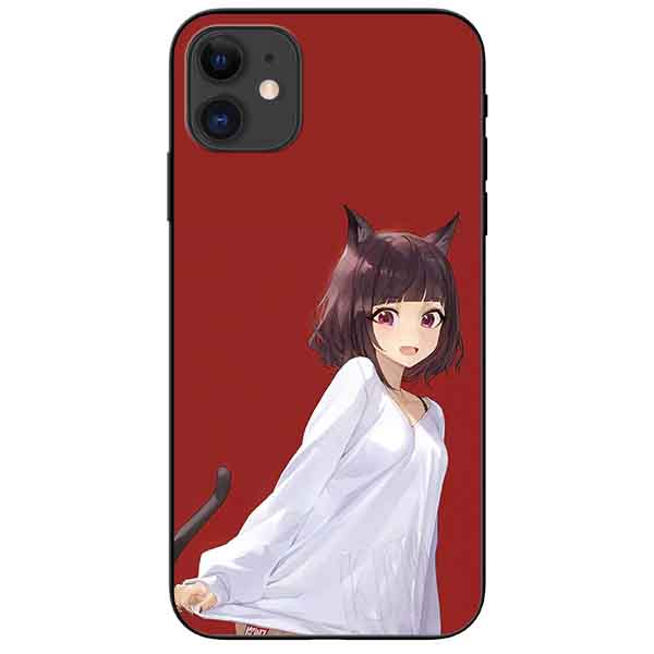 Ốp lưng in cho Iphone 11 Mẫu Cô Gái Tai Mèo