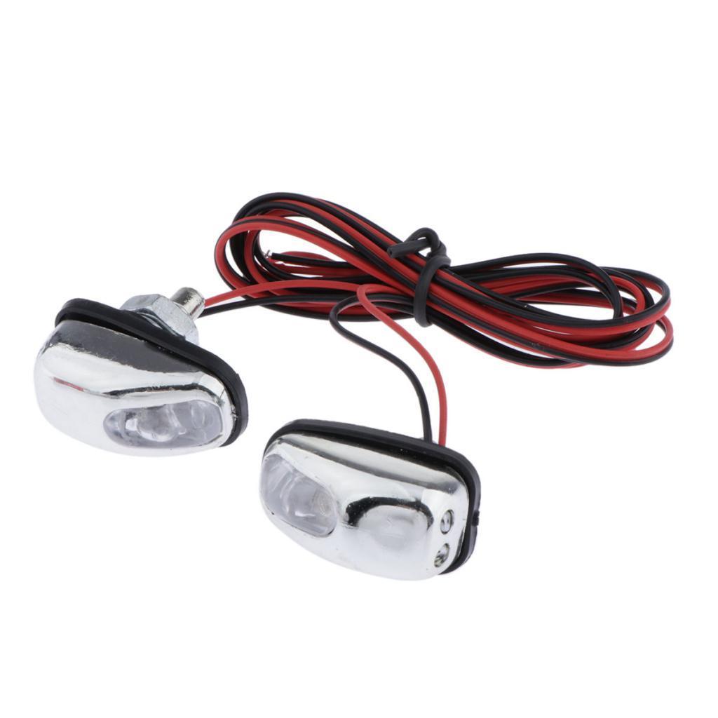 2X 1 Windshield Spray Nozzle Wiper Washer With LED Light White