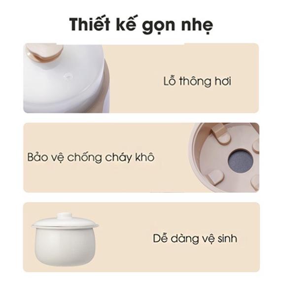 HOẢ TỐC - Nồi nấu chậm đa năng 4in1 SAMONO SW-SC08 0.8L bản nước ngoài - hàng thật - Hàng Chính Hãng