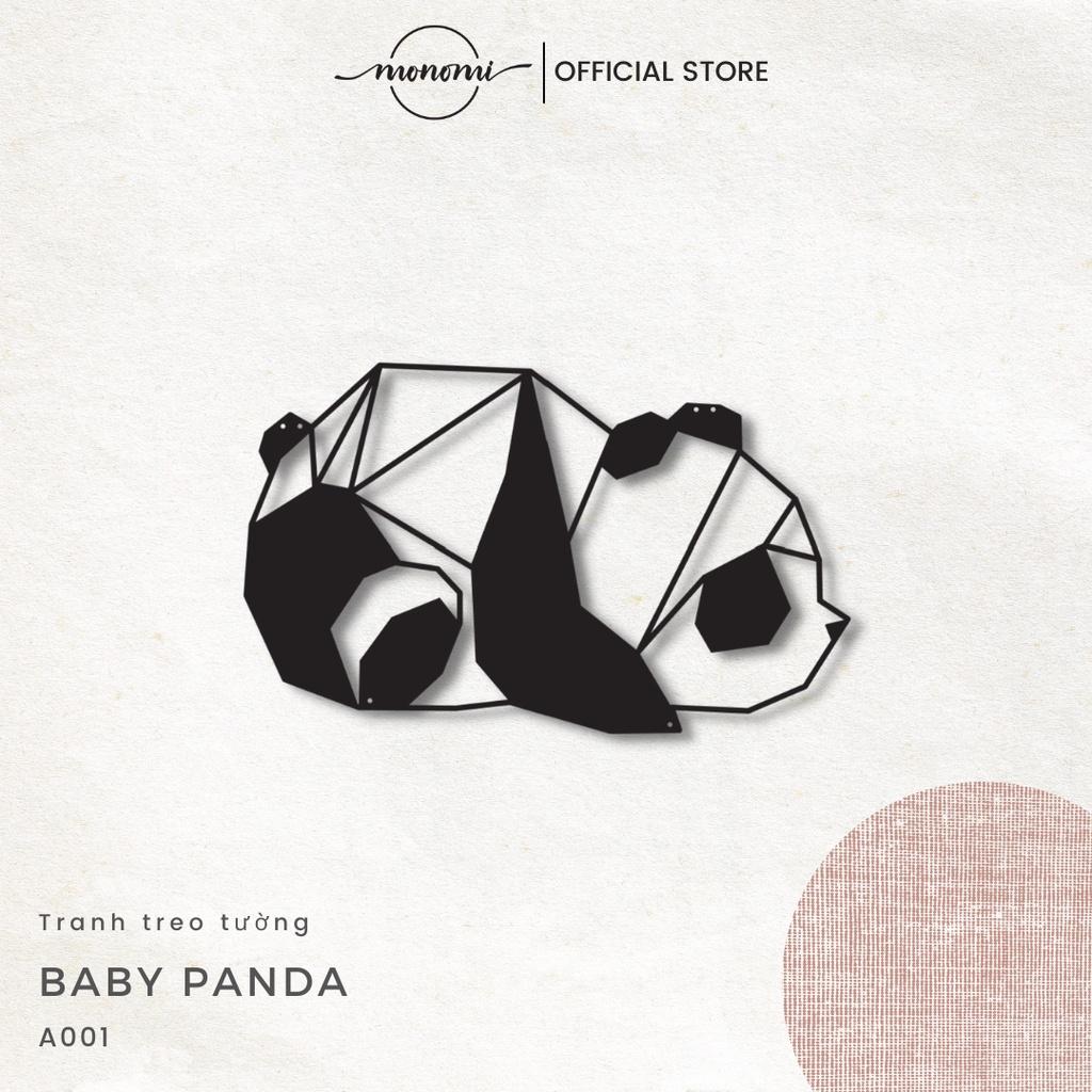 Tranh treo tường hình gấu trúc Baby Panda, tranh kim loại treo tường, tranh trang trí tường - Monomi A001