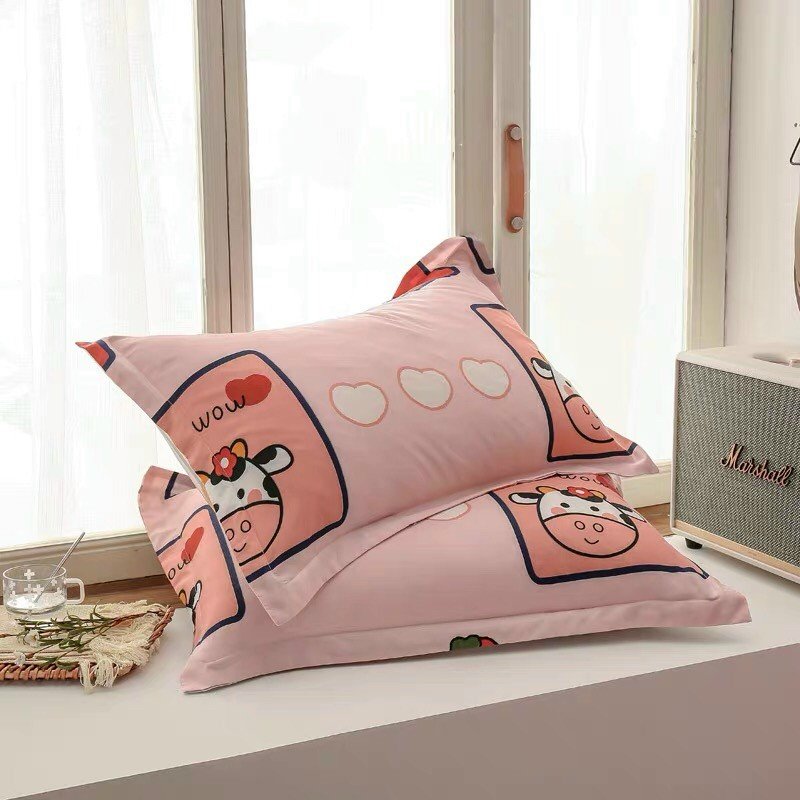 Bộ Chăn Ga Gối 4 Món Vải Cotton Mềm Mại Cao Cấp Họa Tiết Thú Hoạt Hình CHIPBED024