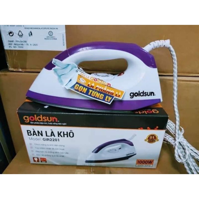 Bàn Ủi Khô Goldsun GIR2201 Công Suất 1000W Gọn Nhẹ - Hàng chính hãng Goldsun