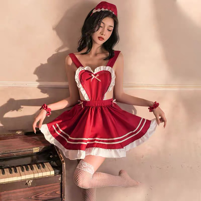 Váy ngủ cosplay y tá hở lưng sexy P51 - Đồ ngủ cosplay kèm cài tóc gợi cảm - Đầm ngủ nữ cosplay sexy quyến rũ kèm chip lọt khe