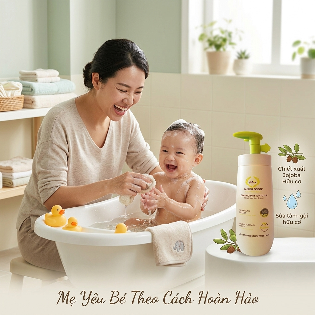 Tắm gội toàn thân Organic Mcgoldson tặng khẩu trang