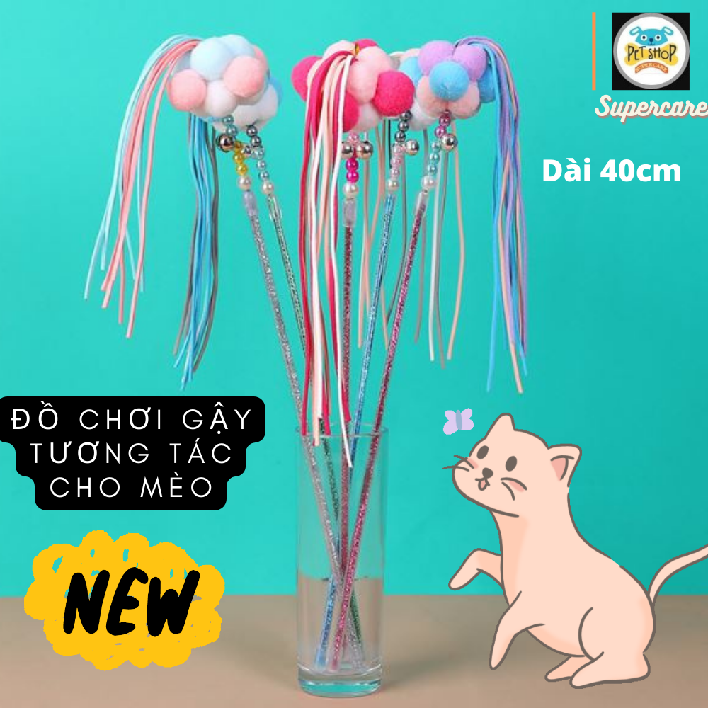 Đồ Chơi Mèo Gậy Tương Tác Mẫu Hình Hoa Dễ Thương