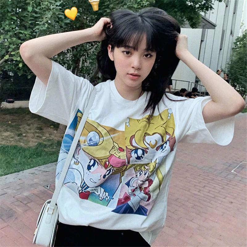 Áo Thun Tay Ngắn Cosplay Hình Thủy Thủ Mặt Trăng