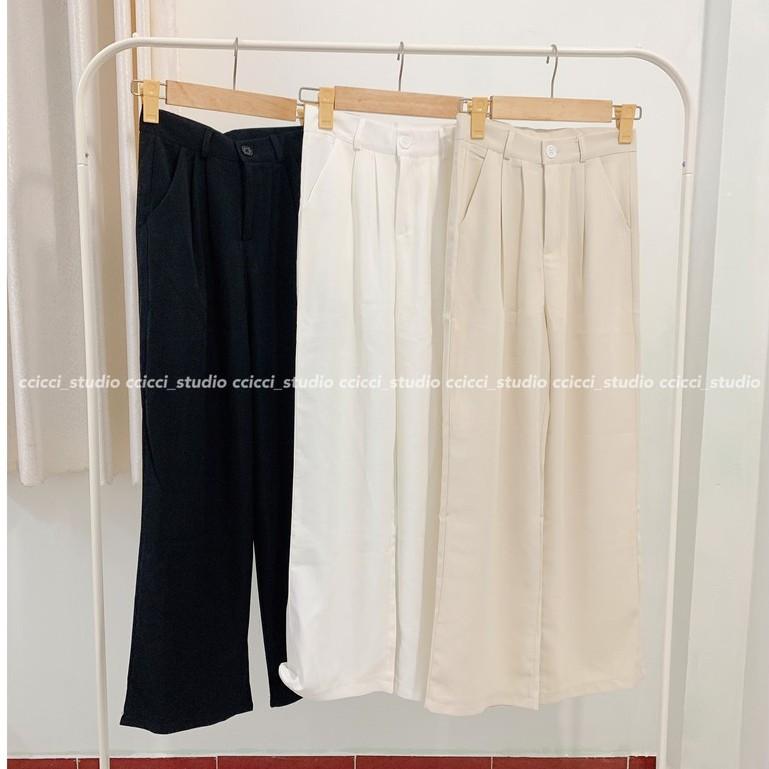 Quần Dáng Suông Ống Rộng Hàn Quốc Basic