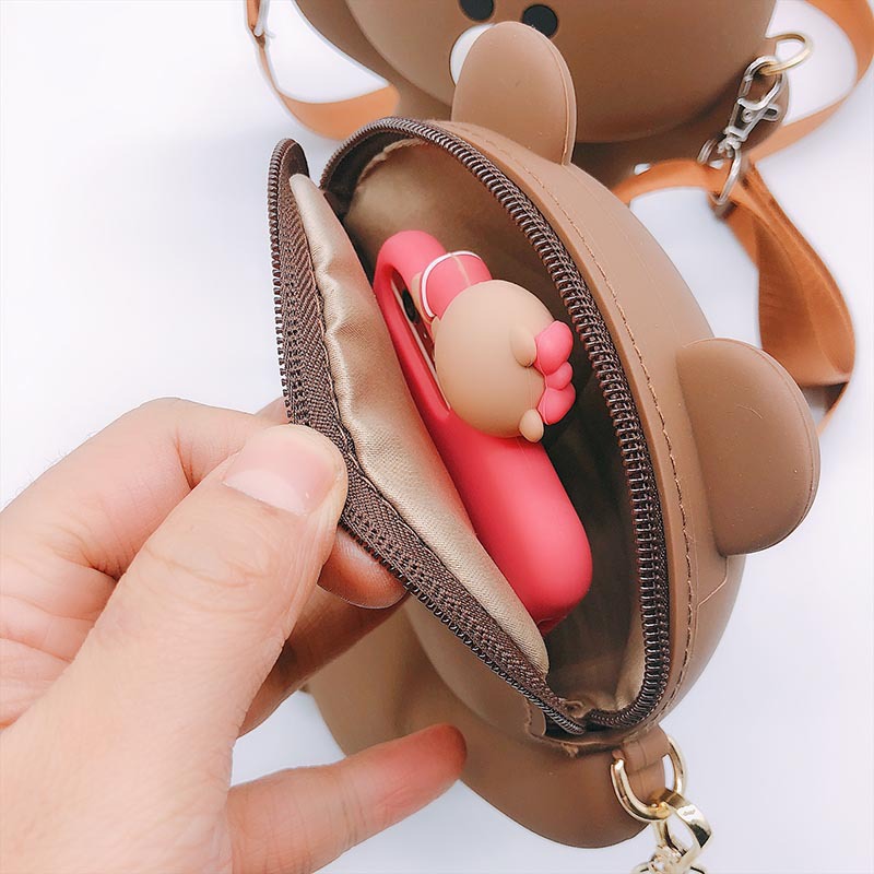 Túi Đeo Chéo Hình Gấu Brown 2 Dây Đeo Dễ Thương, Không Thấm Nước